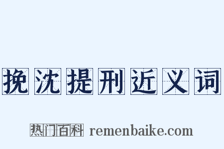 挽沈提刑近义词是什么意思的图片